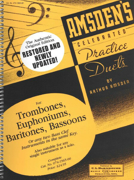 楽譜 輸入 トロンボーン アムスデンによる二重奏練習曲集 （ヘ音記号） Amsden’s Practice Duets (B.C.) /Amsden