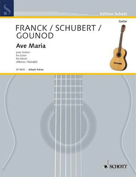 楽譜 【取寄品】【取寄時、納期1週間～10日】輸入 3つのアヴェ・マリア （ギターソロ（無伴奏）） Ave Maria (3 Transcriptions for Guitar) /Franck / Gounod(Bach) / Schubert【メール便を選択の場合送料無料】