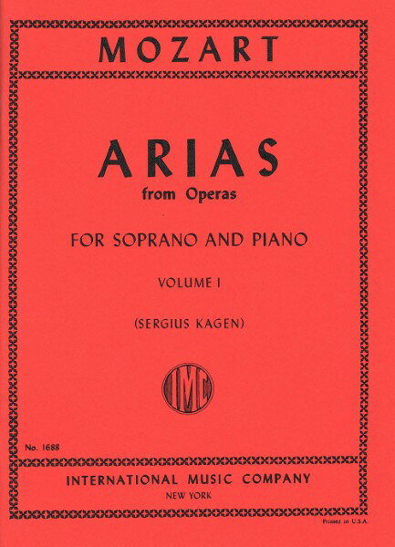 楽譜 【取寄品】【取寄時、納期1週間～10日】輸入 オペラ・アリア集 第1巻 （高声用） Arias from Operas Volume 1 (Soprano) /Wolfgang Amadeus Mozart【沖縄・離島以外送料無料】