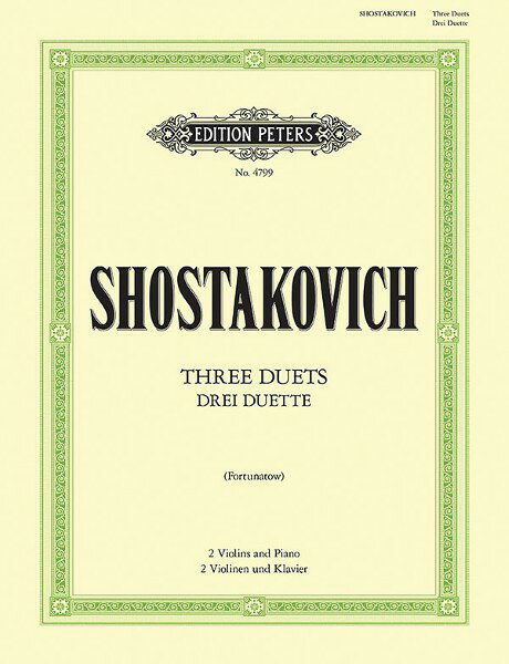 楽譜 輸入 バイオリンアンサンブル 3つの二重奏曲 （2 Violins ＆ Piano） 3 Duets /Dmitri Shostakovich