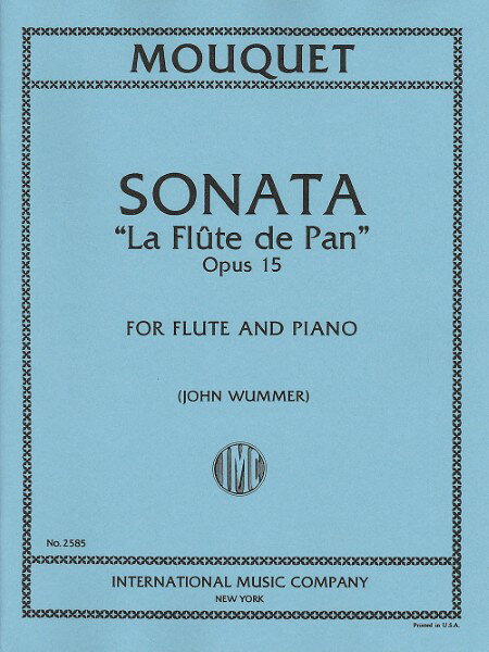 楽譜 【取寄品】【取寄時、納期1週間〜10日】輸入 フルートソロ パンの笛 作品15 Sonata 'La Flute de Pan' Opus 15 (Flute & Piano) /Jules Mouquet【沖縄・離島以外送料無料】