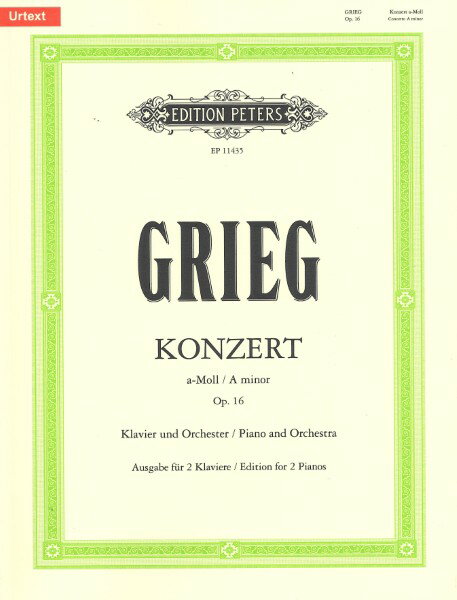 ***ご注意*** こちらの【取寄品】の商品は、弊社に在庫がある場合もございますが、 基本的に出版社からのお取り寄せとなります。 海外取り寄せの場合は入荷まで2週間から1ヵ月程度かかる場合があります。 (また、為替変動等により価格変更が生じる場合があります) まれに版元品切・絶版などでお取り寄せできない場合もございますので、 恐れ入りますが予めご了承いただけると幸いでございます。メーカー:（株）テーヌ商会UPC:0400021664821PCD:EP11435Piano Concerto in A minor Op. 16 (2P4H)出版社PETERS2台4手 (スコア)　