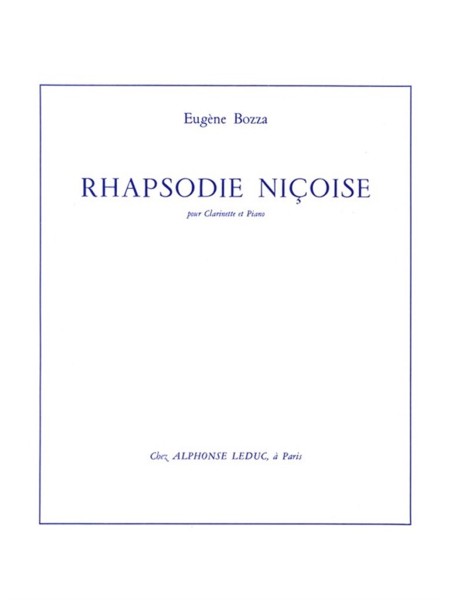 楽譜 輸入 クラリネットソロ ニース風狂詩曲 ニコシア風狂詩曲 （Clarinet ＆ Piano） Rhapsodie Nicoise (Clarinet & Piano) /Eugene Bozza