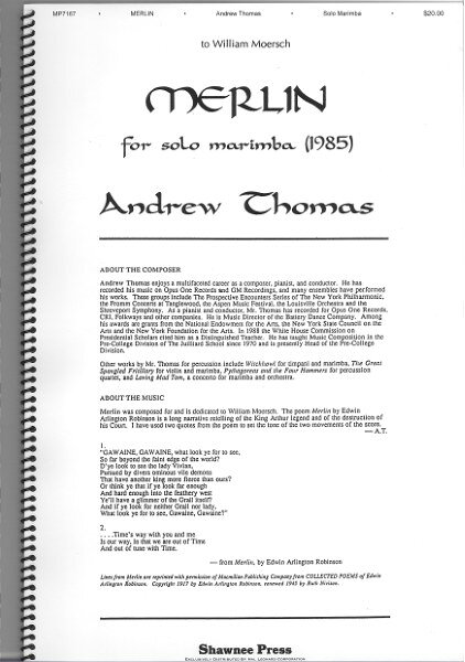 楽譜 輸入 マリンバソロ マーリン （Marimba Solo） Merlin /Andrew Thomas