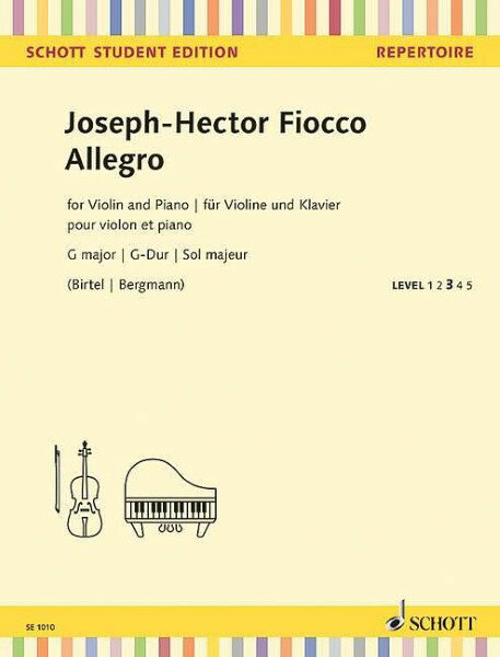 楽譜 【取寄品】【取寄時、納期1週間〜10日】輸入 バイオリンソロ アレグロ ト長調 Allegro in G Major (Violin & Piano) /Joseph-Hector Fiocco【メール便を選択の場合送料無料】