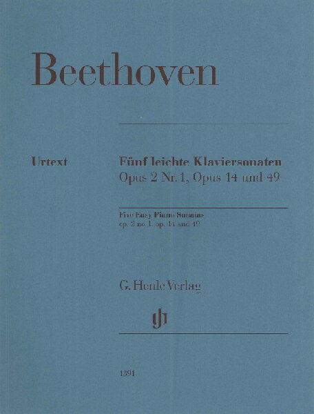 楽譜 【取寄品】 GYP00137736 ベートーヴェン・ピアノ・ソナタ・セレクト版 - 5つの比較的易しいピアノ・ソナタ 第1番 Op.2-1 第9番 Op.14-1 第10番 Op.14-2 第19番 Op.49-1 第20番 Op.49-2/原典版【メール便を選択の場合送料無料】