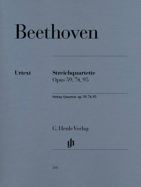 楽譜 輸入 弦楽四重奏 弦楽四重奏曲集 作品59、作品74、作品95 String Quartets op.59 op.74 op.95／ベートーヴェン Beethoven Ludwig van/HN268