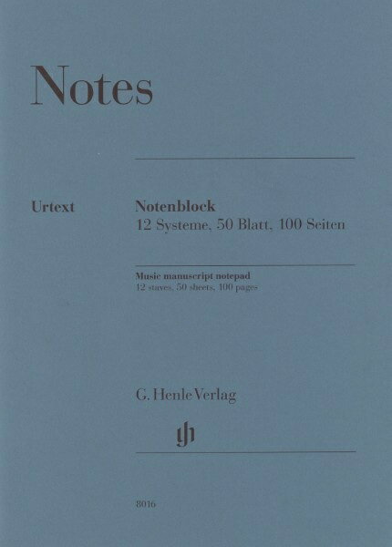ヘンレ　ノートパッド（A4）剥ぎ取り式五線紙・12段・50枚・両面　Henle Music Manuscript Notepad