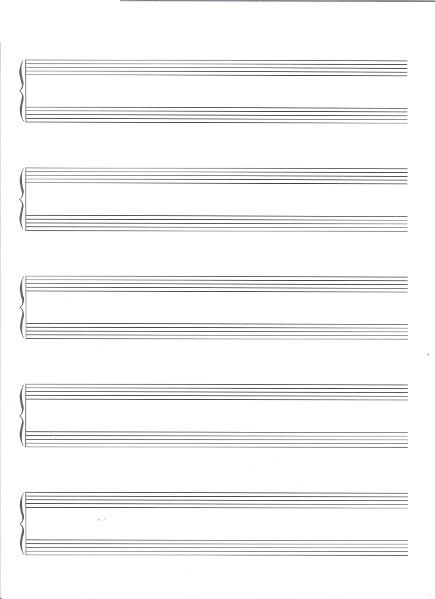 五線紙 パート用 10A/PIANO【両面刷】 （1袋：10枚入）