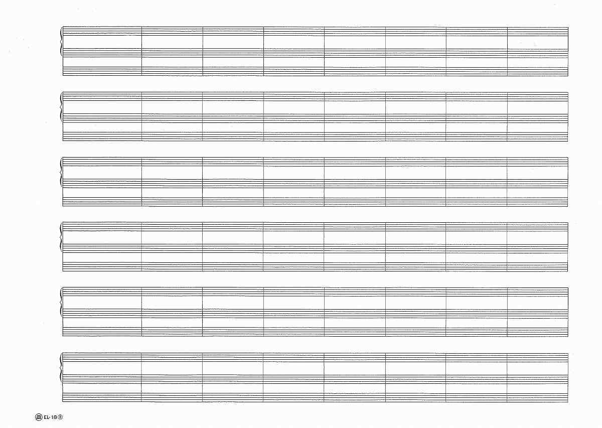 五線紙　スコア　 EL18（8） 　（1袋：10枚入）