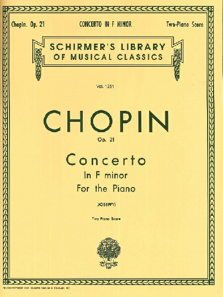 楽譜 【取寄品】PNC2189 輸入 ショパン／ピアノ協奏曲 第2番【メール便を選択の場合送料無料】