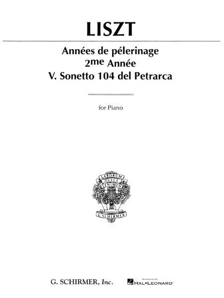 楽譜 【取寄品】PNC2814 輸入 リスト／巡礼の年 第2年「イタリア」より ペトラルカのソネット 第104番《輸入ピアノ楽譜》