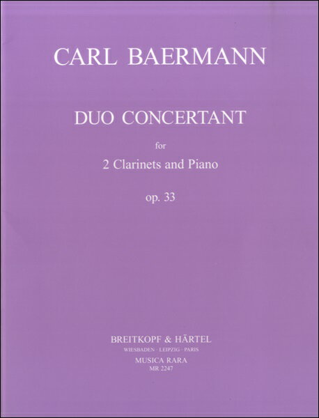 楽譜 【取寄品】WEC123 輸入K.ベールマン/2本のクラリネットのための二重協奏曲【沖縄・離島以外送料無料】