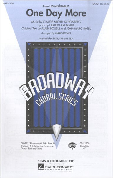 楽譜 【取寄品】CRP194 《輸入合唱楽譜》ワン・デイ・モア(ブロードウェイ「レ・ミゼラブル」より)(SATB: 混声四部合唱)【5部セット】【メール便を選択...
