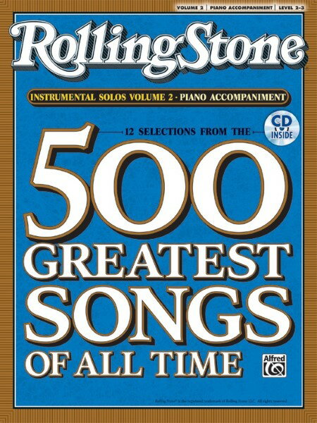 楽譜 【取寄品】PNP5389 輸入 ローリングストーン誌が選ぶ「歴代最高の500曲」から12曲，vol．2【ピアノ伴奏編】（インストゥルメンタル・プレイ・アロング・シリーズ、CD付）《輸入ピアノ楽譜》【メール便を選択の場合送料無料】