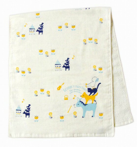 【取寄品】【取寄時、納期2週間〜4週間】ブレーメンの音楽隊　フェイスタオル【泉州タオル】