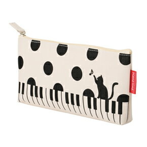 【取寄品】【取寄時、納期1週間〜10日】Pianoline　マチありペンケース　ねこと水玉