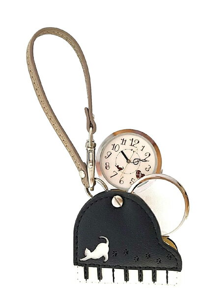 【取寄品】【取寄時、納期1週間〜10日】ルーペウォッチ　ねこピアノ　ブラック【メール便を選択の場合..