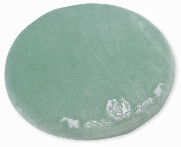 【取寄品】【取寄時、納期1週間〜10日】もちもちラウンドクッション グリーン 音楽とネコ【メール便不..