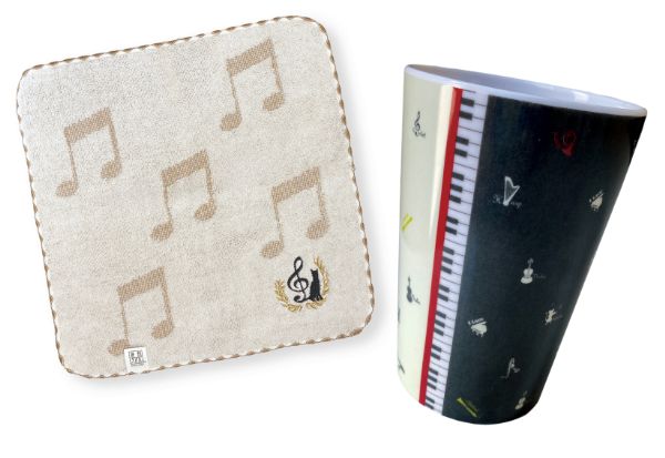 乐天商城 - 【取寄品】【取寄時、納期1週間〜10日】フリーカップ＆ハンカチセット Musical instrument【メール便不可商品】
