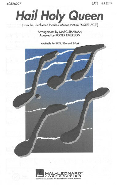 ֥ޡ ڳ衦ڽۤ㤨ֳ ڼʡۡڼǼ1֡10ۡڤξʤ10ΤʸȤʤޤ͢ إ롦ۡ꡼ʡŷȤ˥֥󥰤פˡHail Holy Queen (from Sister Act (SATBפβǤʤ660ߤˤʤޤ