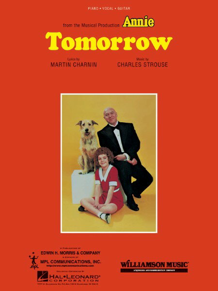 楽譜 【取寄品】【取寄時、納期1週間〜10日】輸入 トゥモロー （P／V） Tomorrow (from Annie) /Martin Charnin & Charles Strouse
