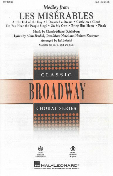 楽譜 【取寄品】【取寄時、納期1週間〜10日】【10冊以上で注文可】輸入 レ・ミゼラブル （合唱メドレー）／Les Miserables (medley from) (SAB)