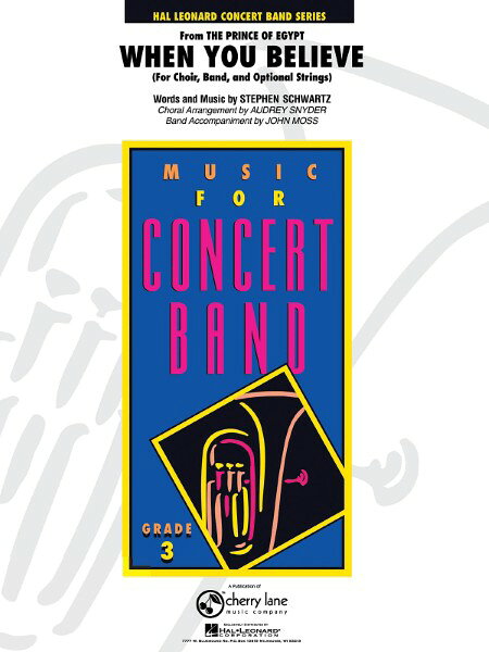 楽譜 【取寄品】【取寄時、納期1週間〜10日】輸入 合唱と吹奏楽 ホエン・ユー・ビリーヴ（「プリンス・オブ・エジプト」より） （合唱＆吹奏楽） When You Believe (from The Prince of Egypt) /Stephen Schwartz【沖縄・離島以外送料無料】