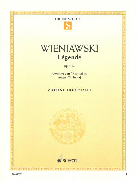 楽譜 輸入 バイオリンソロ 伝説（レジェンド） Op． 17 Legende Op. 17 (Violin & Piano) /Henri Wieniawski