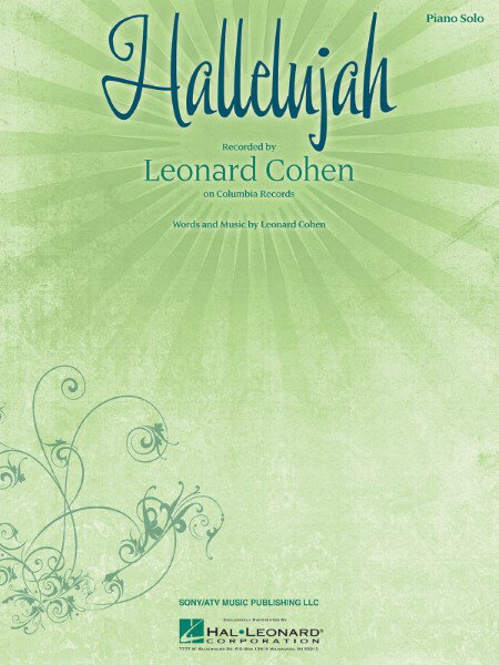 楽譜 【取寄品】【取寄時 納期1週間〜10日】輸入 ハレルヤ Hallelujah (Piano Solo) /(Leonard Cohen)