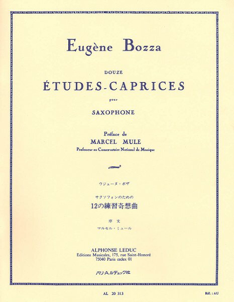 楽譜 輸入 サックスソロ 12の練習奇想曲 （サクソフォン教本） 12 EtudesCaprices /Eugene Bozza