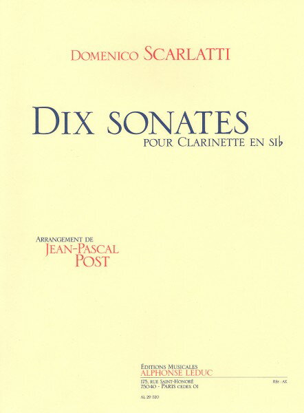 楽譜 輸入 クラリネットソロ 10のソナタ （Clarinet） 10 Sonates /Domenico Scarlatti