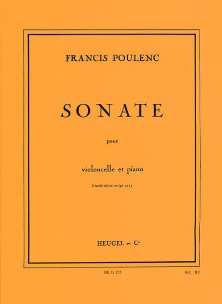 楽譜 輸入 チェロソロ チェロ・ソナタ （Cello ＆ Piano） Sonate /Francis Poulenc