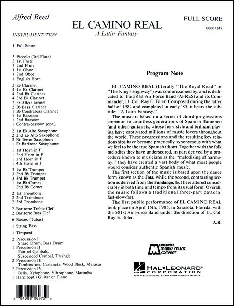 楽譜 【取寄品】MUNS8045 輸入 エル・カミーノ・レアル スコアのみ【沖縄・離島以外送料無料】