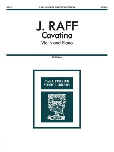楽譜 【取寄品】MSOVN1333 輸入 カヴァティーナ(ヨアヒム・ラフ)(ヴァイオリン+ピアノ)【Cavatina】