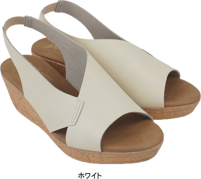 サンダル レディース ストラップ 日本製 ウエッジ ヒール ソール ぺたんこ フラッ...