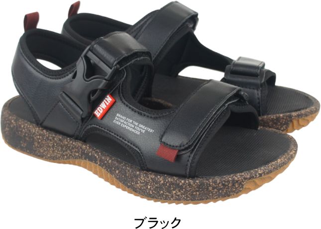 エドウィン EDWIN スポーツサンダル メンズ スポサン シャワーサンダル ベルクロ ...