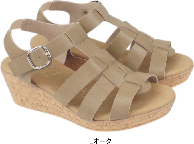 サンダル レディース ストラップ 日本製 ウエッジ ヒール ソール ぺたんこ フラッ...