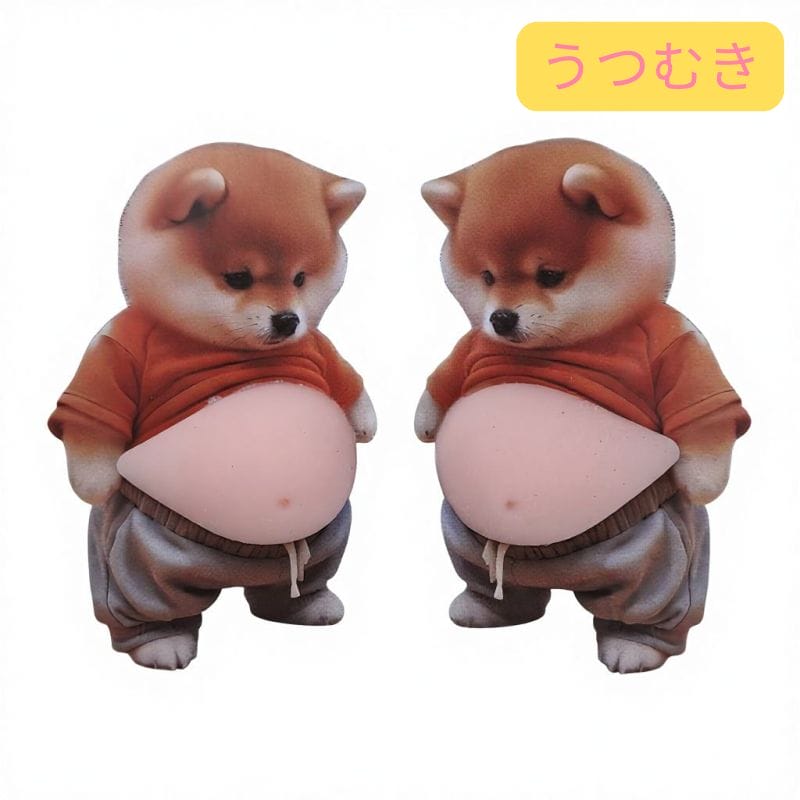 【メール便】 いぬ 犬 イラスト キャラクター おなか ぷにぷに シール ぷくぷくシール 可愛い 3D 立体 シール 立体 手帳シール 3D クリア シール ぷっくり 装飾用 ごほうびシール 手帳 日記帳 ona1 ablyaplus-10006321 靴専門店『アベリア』plus サンプル画像2