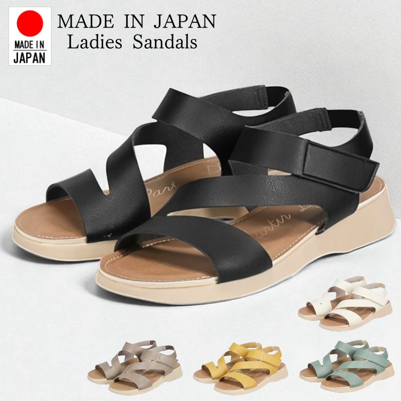 ■partir d'abord パルティエダボール 履きやすさと品質、素材にこだわるブランド。 安心と信頼の日本製。 リゾートやキャンプ、ライブスタイルにも似合う、シンプルなデザイン。 柔らかな肌触りで夏場の足元をもっとおしゃれに心地よく。 面ファスナー式の甲ストラップと安定感のあるバックストラップ付きで、足首をしっかりホールドしてくれるのでお出かけにピッタリ。 ストラップにはゴム入りで、絶妙にフィットしてくれるので足あたりも良好です。 フェイクレザーを使用し、カジュアルすぎないのでどんなスタイルにも合わせやすいのも嬉しい。 高機能・高反発のクッションインソールを使用。 [原産国]：MADE IN JAPAN（日本） [素材]：アッパー/合成皮革、アウトソール/合成底 [ソール高さ]：約3.5cm [重量]：Mサイズ片足で約180g 【サイズ】：S（22.5〜23.0cm）/M（23.0〜23.5cm）/L（23.5〜24.0cm）/LL（24.0〜24.5cm） 【SDGsへの取り組み】商品のキズ、汚れ、接着剤のはみ出し、縫製が雑などのご意見もある事がございますが、ご注文後に検品し使用に影響が無い範囲とみなした商品を発送させて頂いております。 限りある資源・環境保全の為にもご理解・ご協力をお願い致します。 【ご注意！】送料無料商品、送料無料イベント、送料無料クーポン等をご利用時の返品の場合は当店が最初に負担した送料も請求させて頂きます。