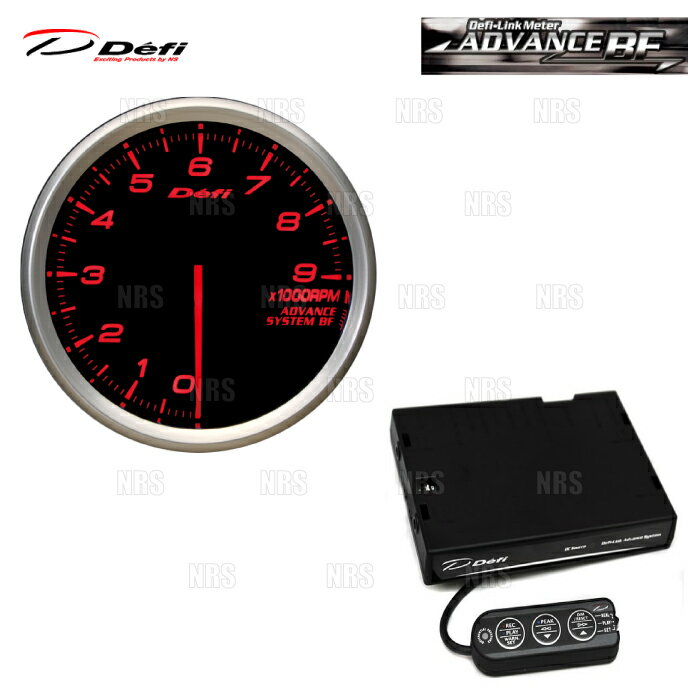 Defi デフィ アドバンスBF 2点セット 赤/アンバーレッド φ80 タコメーター(エンジン回転計)/コントロールユニットSE 0〜9000RPM (DF20102