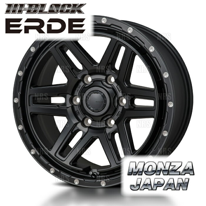 MONZA モンツァ HI-BLOCK ERDE エルデ (2本セット) 7.0J x 16 インセット+35 PCD114.3 5穴 サテンブラック/ミーリング (ERDE-701635-2S