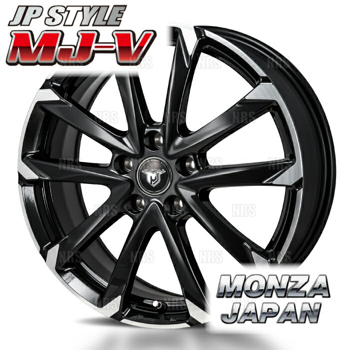 MONZA モンツァ JP STYLE MJ-V (4本セット) 4.5Jx15 インセット 45 PCD100 4穴 ブラックメタリック/ポリッシュ (MJV-451545-100-4S