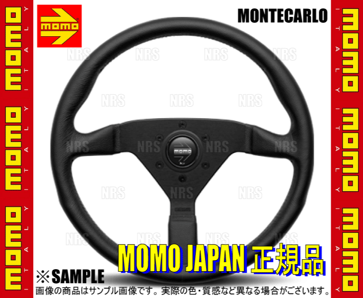 MOMO モモ MONTECARLO モンテカルロ 350mm ブラックレザー ブラックスポーク (M-5
