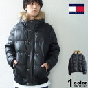 トミーヒルフィガー 中綿ジャケット PU レザー TOMMY HILFIGER ボンバージャケット ファージャケット FAUX LEATHER SNORKLE BOMBER JACKET (tommy ジャケット 中綿ブルゾン アウター メンズ 150AU263) 【あす楽対応】