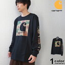 希少 Carhartt カーハート Tシャツ 長袖 ロンT 迷彩柄 プリント 袖ロゴ リラックスフィット Relaxed Fit Heavyweight Long-Sleeve Camo C Graphic T-Shirt USAモデル   