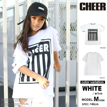 チアー CHEER Tシャツ 半袖 ダメージ加工 プリント BIG TEE CX733110 (cheer tシャツ トップス チアー レッスン着) 【あす楽対応】 【メール便対応】