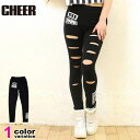 チアー CHEER レギンス ダメージ 加工 切り込み ストレッチ レディース キッズ (cheer レギンス ダンスウェア レッスン 衣装 CX822428 ダンス )(4)