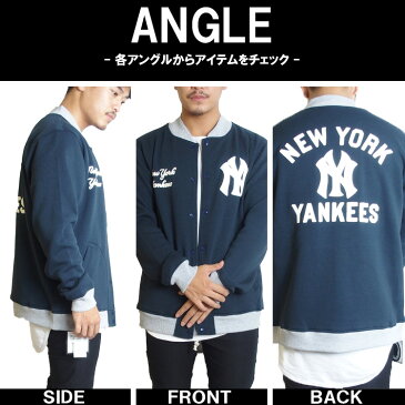 【ヤンキース スタジャン】Majestic マジェスティック スタジャン スウェット スタジアムジャケット NEWYORK YANKEES [MM23-NYK-0083] 【majestic スタジャン ヤンキース スタジアムジャケット ヤンキース スポーツ ストリート 大きいサイズ】