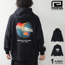 リバーサル reversal パーカー スウェット プルオーバー 裏起毛 バックプリント ドロップショルダー ビッグシルエット WORLD LOGO SWEAT...